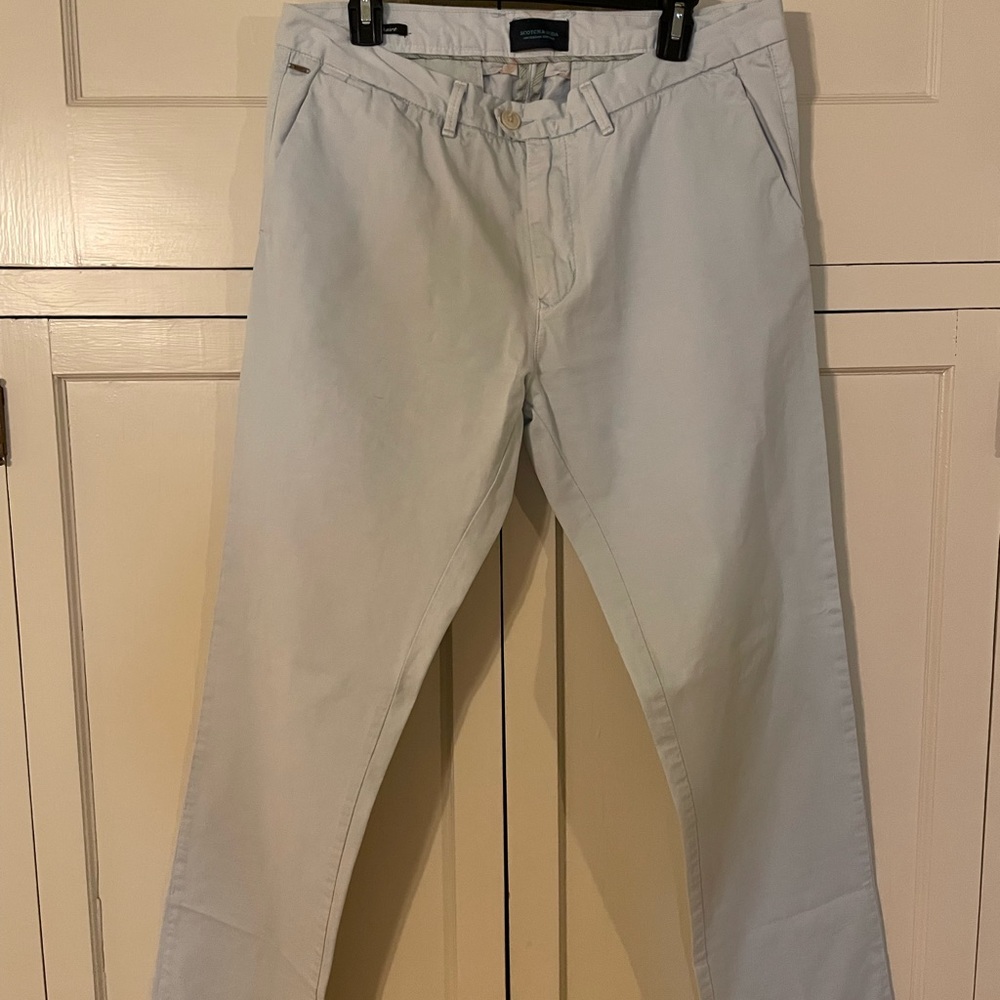 Scotch & Soda pants, 32 waist, light green color